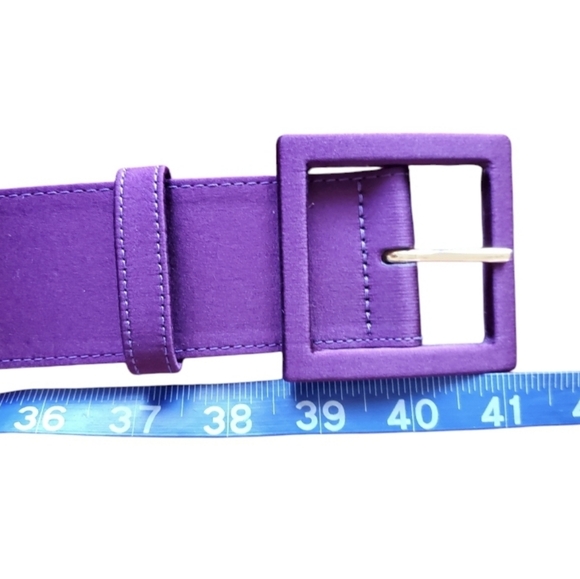 Saint John Violet Purple Leather and Cloth Belt - Picture 9 of 10